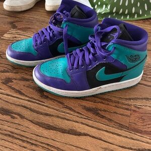 Jordan Kids Mid-Top Sneakers in Teal, Purple & Black